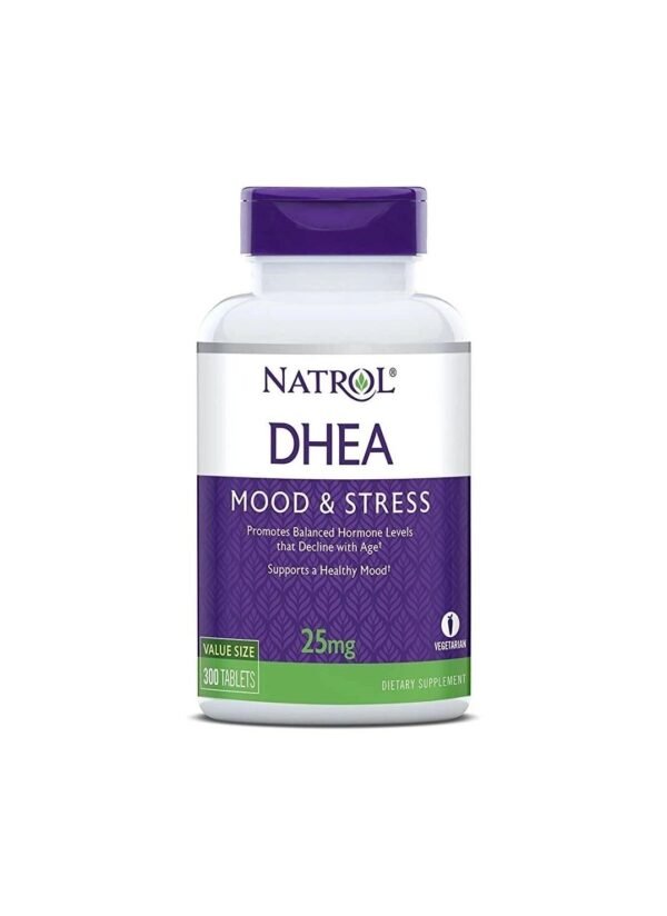 Natrol DHEA Tablets, Promotes Balanced Hormone Levels, Supports a Healthy Mood, Supports Overall Health, Helps Promote Healthy Aging, HPLC Verified, 25mg, 300 Count