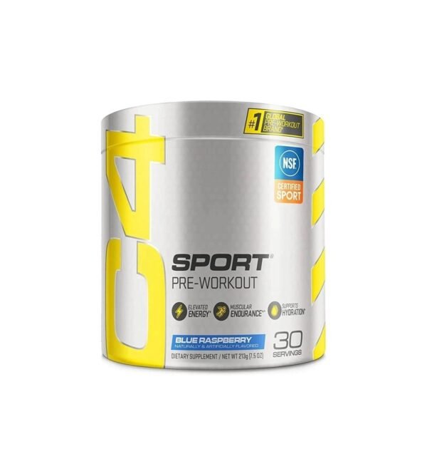 C4 Sport Pre Workout Powder Blue Raspberry – Pre Workout Energy with 3g Creatine Monohydrate + 135mg Caffeine and Beta-Alanine Performance Blend – NSF Certified for Sport | 30 Servings