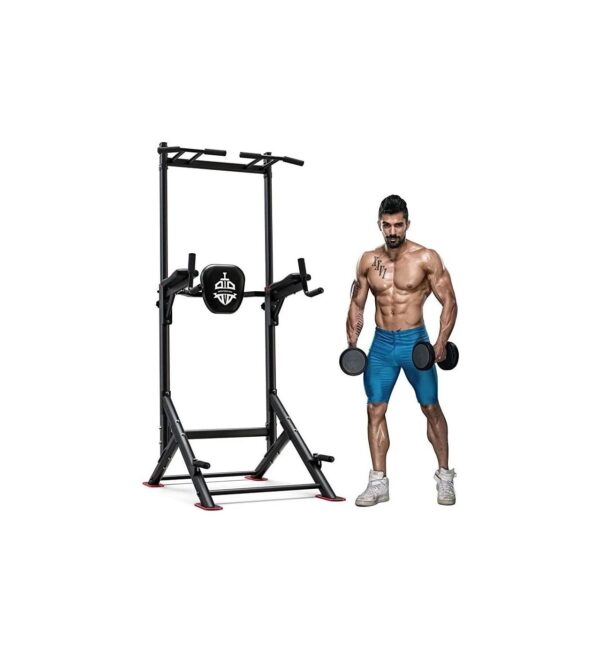 Sportsroyals Power Tower Pull Up Dip Station Assistive Trainer Multi-Function Home Gym Strength Training Fitness Equipment 440LBS